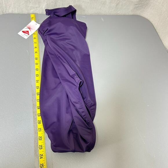NEW Lands End Womens One PIece Swimsuit Size Large 12 Deep Purple Lycra Cross - Picture 9 of 10